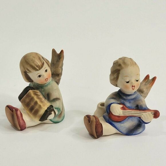 2 - Goebel Hummel "Joyous News" Angel Accordion Candle Figurine - Picture 1 of 9